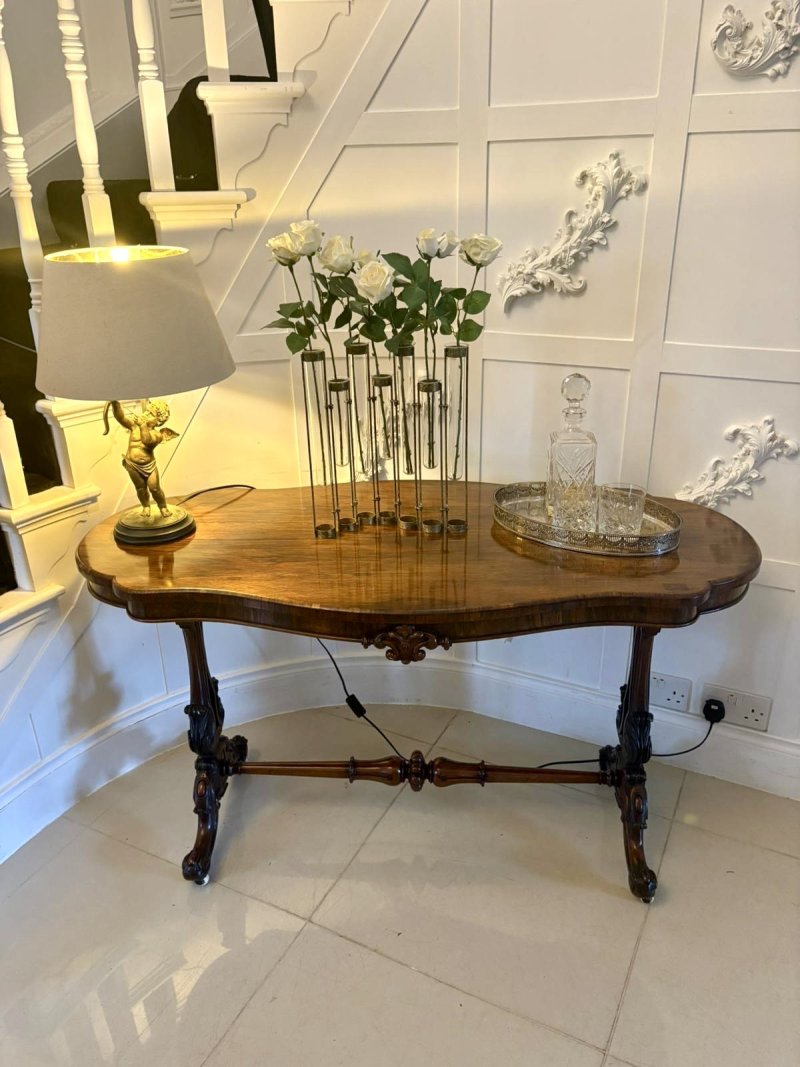 Antique Victorian Quality Carved Rosewood Freestanding Centre Table - Image 3